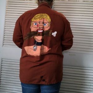 Hand painted Jeffrey Dahmer eating a hand